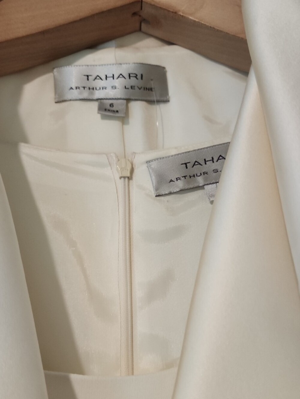 Tahari ASL Cream Ruffle-Front Midi Dress with Jacket - Picture 3 of 8